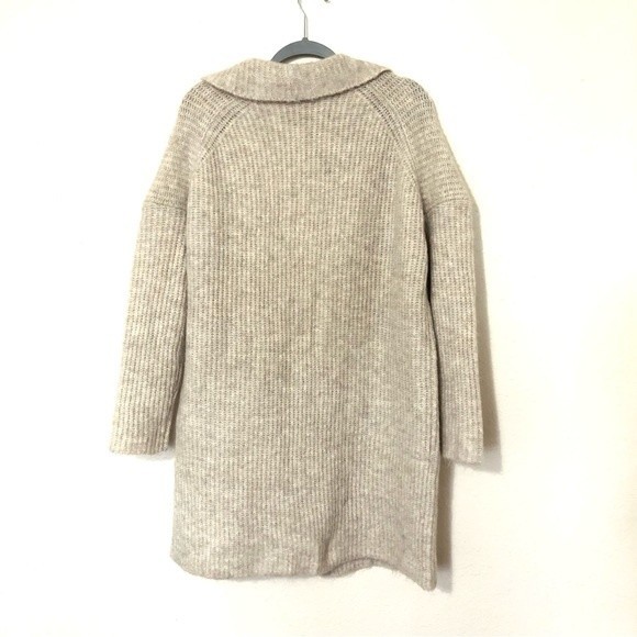 NWT Boden Long cardigan Fluffy Ribbed Wool Coatigan knit open sweater coat Sz S - Picture 4 of 10